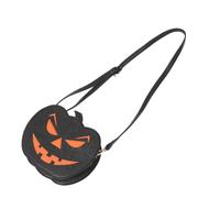 Operitacx Paquet Bandoulière Noir Léger Citrouille 3d Halloween en Pu avec Sangle Réglable pour Sorties D'automne et Collecte de Bonbons