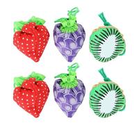 Operitacx Paquet de Courses Pliables en Nylon Réutilisables et Lavables, Lot de 6 Paquet à Provisions de Fruits pour Rangement et Courses Écologiques Plusieurs Styles