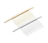 Operitacx Peigne à Cheveux Courbé en Alliage Électrolytique 2 Pièces - Finition Lisse Dorée et Argentée - Accessoire Coiffure pour Femmes et Filles - Léger et Solide, Usage Quotidien