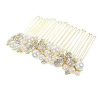 Operitacx Peigne à Cheveux de Mariée en Alliage Or, Cristaux, Coiffure | Accessoire Élégant, Confortable Toute la Journée, pour Chignon, Cheveux Épais, Mariage et Salon