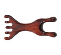 Operitacx Peigne de Massage en Bois Naturel à Cinq Griffes pour Visage et Cuir Chevelu, Masseur Facial Relaxant Couverture Complète des Points D'acupuncture, Style Rétro Traditionnel