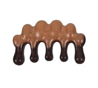 Operitacx Peigne de Massage en Bois Naturel Noir Ébène, 5 Dents Larges pour Soin du Cuir Chevelu, Outil Antistatique Portable pour Démêler et Stimuler la Circulation Sanguine du Cuir