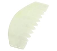 Operitacx Peigne de Massage en Jade Naturel Antistatique - Outil de Soin du Cuir Chevelu et Grattage Corporel - 1 Pièce Compacte pour Stimulation, Circulation Sanguine et Détente du Crâne