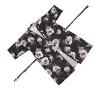 Operitacx Peignoir de Coiffure Blanc Motif Rose, Imperméable et Antistatique, Taille Unique Ceinture Ajustable, Vêtement Léger et Respirant pour Salon de Coiffure et Spa Professionnel