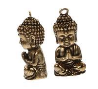 Operitacx Pendentif Bouddha En Laiton 2 Pièces, Petit Charme Bijoux Pour Création, Porte-clés Et Bracelet, Couleur Dorée, Décor Artisanal Bouddhiste, Présent Fête Des Mères Et Occasions Spéciales