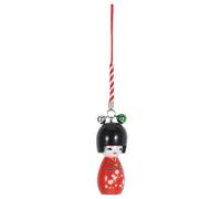 Operitacx Pendentif Poupée Kimono Japonaise en Bois, Taille Moyenne Rouge, Accessoire Kawaii pour Porte-clés et Paquet à Dos, Décoration Japonaise Authentique, Charme Mignon pour Téléphone