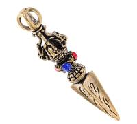 Operitacx Pendentif Vajra en Laiton Massif Diamant, Mini Charme Vajra Artisanal, Accessoire Unisexe Vintage, Décoration Porte-clés Paquet, Bijou Tibétain Religieux, Usage Quotidien et Art