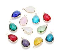 Operitacx Pendentifs Goutte en Verre Bordure Cuivre Lot de 6 Design Mini Anneau Suspendu Style Cosplay pour Bijoux et Porte-clés