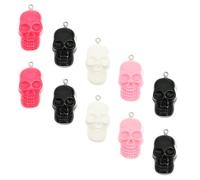 Operitacx Pendentifs Tête de Mort en Résine Halloween, Lot de 10 pour DIY | Breloques Décoratives pour Créations Manuelles, Accessoires de Bijoux, Formes Crâne