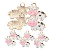 Operitacx Pendentifs Vache Colorblocking En Alliage 10 Pièces Pour Création De Bijoux Femmes, Breloques Miniatures Blanc, Accessoires Artisanaux Pour Bracelets Et Colliers, Usage Polyvalent Diy