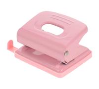 Operitacx Perforatrice Manuelle Double Trou pour Papier A4, Poinçons Circulaires en Métal, Petite Perforatrice Rose Macaron, Outil Compact pour Classeur à Feuilles Mobiles et Loisirs