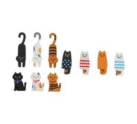 Operitacx Petites Pinces en Bois Chat, 10 Pièces, pour Photos et Notes | Bois de Basswood, Design Décoratif Mignon, pour Bureau, Documents, Vêtements Légers