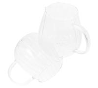 Operitacx Pichet à Lait en Verre avec Poignée Pichet à Café Ménager Élégant et Fonctionnel Lot de 2, Design Simple et Pratique, pour Café ou Eau