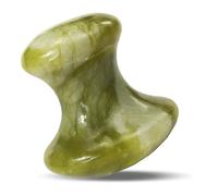 Operitacx Pierre de Massage Visage en Jade Vert Fumé Outil de Massage Facial de Champignon Accessoire Gua Sha pour Détente et Relaxation et Soin Peau Naturelle Outil à Gratter Visage