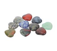 Operitacx Pierres Naturelles de Cœur en Cristal Poli Ensemble de 10 Transmet Énergie Positive pour Contemplation et Création DIY pour Occasions Spéciales