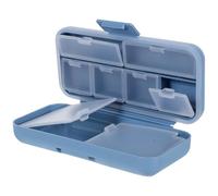 Operitacx Pilulier Portable Grand Format Bleu, Organiseur de Remède Multi-compartiments en Pp Résistant, Boîte à Pharmacie Étanche pour Usage Quotidien et Voyage, Rangement Pratique