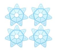 Operitacx Pilulier Portable Hebdomadaire en Plastique Bleu 7 Compartiments Sept Côtés 4 Pièces, Transparent et Compact pour Voyages et Travail