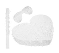 Operitacx Piñata Cœur Blanche en Papier, Légère, à Casser, pour Mariage | Bâton, Masque et Lunettes, Installation Facile, pour Photos et Fête de Saint-valentin