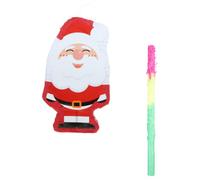 Operitacx Piñata de Noël Père Noël en Papier pour Fête et Célébration | Forme Créative, avec Bâton et Accessoire Photo, Peut être Remplie de Bonbons