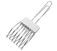Operitacx Pince à Barbecue en Acier Inoxydable Argentée Ronde, Outil Polyvalent pour Trancher Bœuf et Saisir Légumes, Cuisson Four Gril