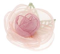 Operitacx Pince à Cheveux Fleur Séchée Rose en Organza pour Femmes et Adolescentes, Petit Clip à Cheveux Vintage Léger, Accessoire Floral Délicat pour Mariage et Occasions Spéciales