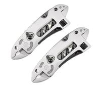 Operitacx Pince Multifonction en Acier Inoxydable Argentée Portable, 2 Pièces, Outil D'extérieur Polyvalent pour Chasse et Pêche, Clés Multi-usages Pratiques