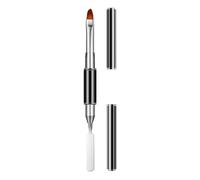 Operitacx Pinceau à Ongles Double Embout avec Grattoir en Métal et Brosse à Poils Souples, Outil Multifonction pour Nail Art et Application Gel, Stylo Nail Art Professionnel pour Manucure