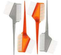 Operitacx Pinceau Applicateur de Teinture Capillaire 4pcs Double Face en Plastique et Fibre, Multifonctionnel Poils D’un Côté et Peigne de L’autre, Salon Coiffure