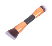 Operitacx Pinceau de Maquillage Professionnel Double Tête en Bois Doré | Fibres Artificielles Denses et Douces, Lavable, Usage Quotidien ou Salon, Poils Qui Ne Tombent Pas