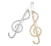 Operitacx Pinces à Cheveux Accessoires Cheveux Élégants de Notes de Musique 2pcs en Métal Strass Scintillants Restent Bien en Place pour Costume Parties et Carnavals