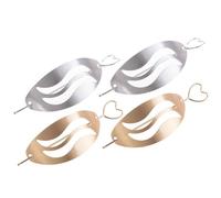Operitacx Pinces à Cheveux Métalliques Accessoires Coiffure Légers et Solide Lot de 4 Finition Brossée, Design Ovale Ajouré Double S, Couleur Or et Argenté pour Chignon pour Femmes
