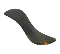 Operitacx Planche à Gratter Gua Sha en Corne de Buffle Naturelle Noire 14 Cm Forme S, Outil de Massage Facial pour Acupression et Stimulation Circulation Veineuse, Couleur Couleur Aléatoire