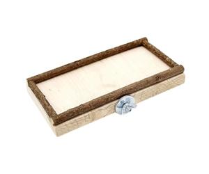 Operitacx Planche de Jeu pour Perroquets, en Bois 20 Cm | Plateau de Nourrissage, Boîte à Manger, pour Calopsittes et Petits Oiseaux, Maison ou Bureau