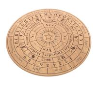 Operitacx Planche Divinatoire Bois Gravé avec Œil Maléfique et Motifs Géométriques Support pour Pendule Wicca Décoration Ésotérique pour Maison et Festivals Cadeau pour Amateurs