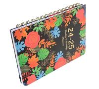 Operitacx Planner Portable avec Spirale Agenda Quotidien Floral pour Enseignants et Étudiants Cahier Résistant Anti-fuite Encre Organisateur de Tâches et Journal Personnel