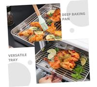 Operitacx Plaque de Cuisson Profonde Inox avec Pratique Bac Réfrigérant Multifonction pour Pâtisserie Rôtissage et Refroidissement Facile à Nettoyer et Compatible Lave Vaisselle