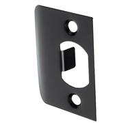 Operitacx Plaque de Gâche Inoxydable D Type pour Serrure de Porte Durable et Compatible avec Targette Porte Intérieur et Extérieur Finition Noire Protection Renforcée pour Serrure à Loquet