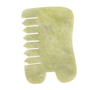 Operitacx Plaque de Massage du Visage en Jade Naturel 9,2 X 6,1 Cm - Outil Gua Sha Multifonction pour Massage Lymphatique, Sculpt Visage et Détente Cutanée - Masseur Facial Vert Unique 1