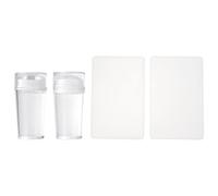 Operitacx Plaques de Stamping Transparentes Accessoires pour Créations Personnalisées Lot de 4 Modèles Précis Kit Tampons à Ongles Professionnels pour Nail Art DIY pour Manucure Maison