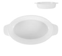 Operitacx Plat à Four Facile à Nettoyer Double Poignée en Céramique Blanc Résistant à Haute Température pour Barbecue et Fêtes