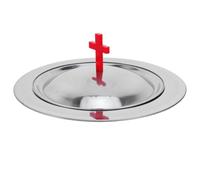 Operitacx Plateau Communion avec Couvercle en Acier Inoxydable pour Église | Design Classique Poli, Sections Séparées, Répartition Rapide, Destiné au Clergé et Services Religieux, Baptêmes