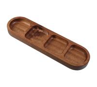 Operitacx Plateau D'apéritifs Compartimenté à Quatre Cases en Bois Café | Format 26,80x7,40x2,00cm, Base Stable, Usage Restaurant et Fêtes, Style Ferme