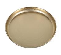 Operitacx Plateau de Service Rond en Fer Doré, Assiette à Fruits Portable et Pratique Maison Fêtes, Design Simple et Élégant