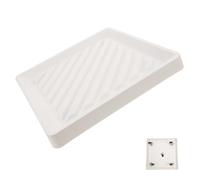 Operitacx Plateau Roulant Carré pour Plantes avec Fonction de Stockage d'eau, Matériau PP Blanc, Mobilité Facile, Support de Jardinière pour Usage Intérieur et Extérieur