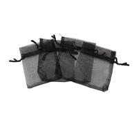 Operitacx Pochette Présent en Organza Noire 7 X 9 Cm Cordon de Serrage, Lot de 50 Sachets pour Bijoux, Emballage Fêtes, Mariages, Anniversaires et Événements Spéciaux