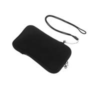 Operitacx Pochette Règles avec Lanière, Porte- Noir pour Ados | Polyester Noir, Fermeture Zippée Renforcée, Format Discret, pour Voyages Quotidiens et Salles Partagées