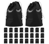 Operitacx Pochettes de Maquillage à Cordon 50 Pcs 13x18 Cm Paquet de Rangement Cosmétiques Noirs Mats, Trousses Portables pour Voyage et Organisation Beauté