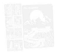 Operitacx Pochoirs de Peinture Réutilisables en Pet pour Décoration Murale, 9 Feuilles, Modèles de Paysage Urbain, Outils pour Dessin et Loisirs Créatifs la Maison