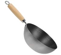 Operitacx Poêle Wok en Nid D'abeille en Acier Inoxydable Poignée Ergonomique, Facile à Nettoyer, Cuisine et Grill, Compatible Cuisinière à Gaz