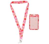 Operitacx Porte-badge avec Cordon Motif Fruits, Pochette Transparente pour Carte D'identité, Porte-badge Nominatif en Plastique, Taille Standard, Travail, École et Bureau, Couverture Badge